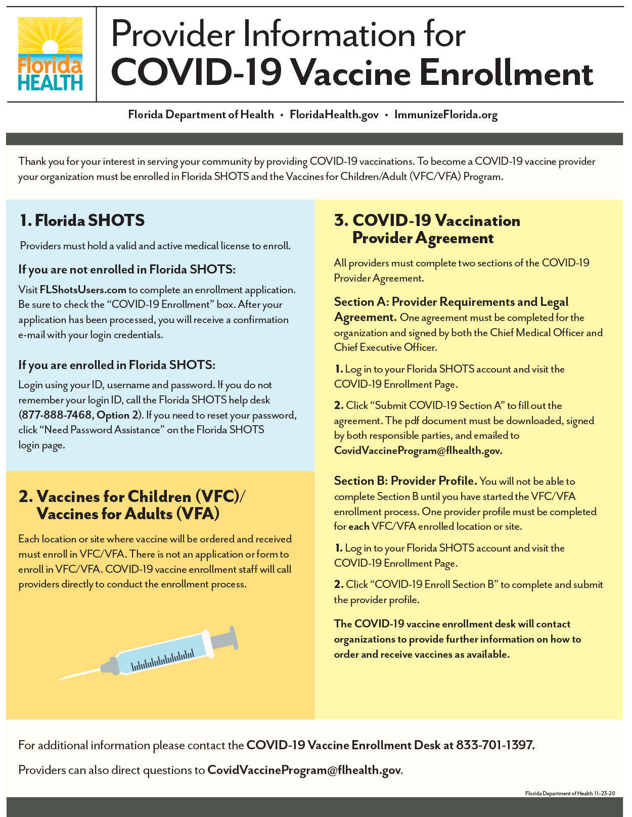 Provider Information for COVID-19 Vaccine Enrollment - FloridaDepartmentofHealth